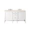 James Martin Vanities Addison 60in Double Vanity, Glossy White w/ 3 CM Eternal Marfil Top E444-V60D-GW-3EMR - alternate 1